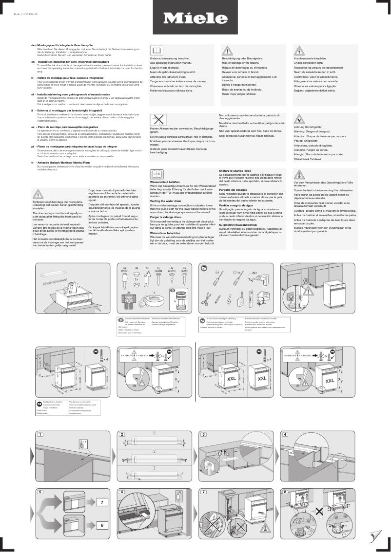 Page 1 de la notice Instructions / montage Miele G 5022 i Selection