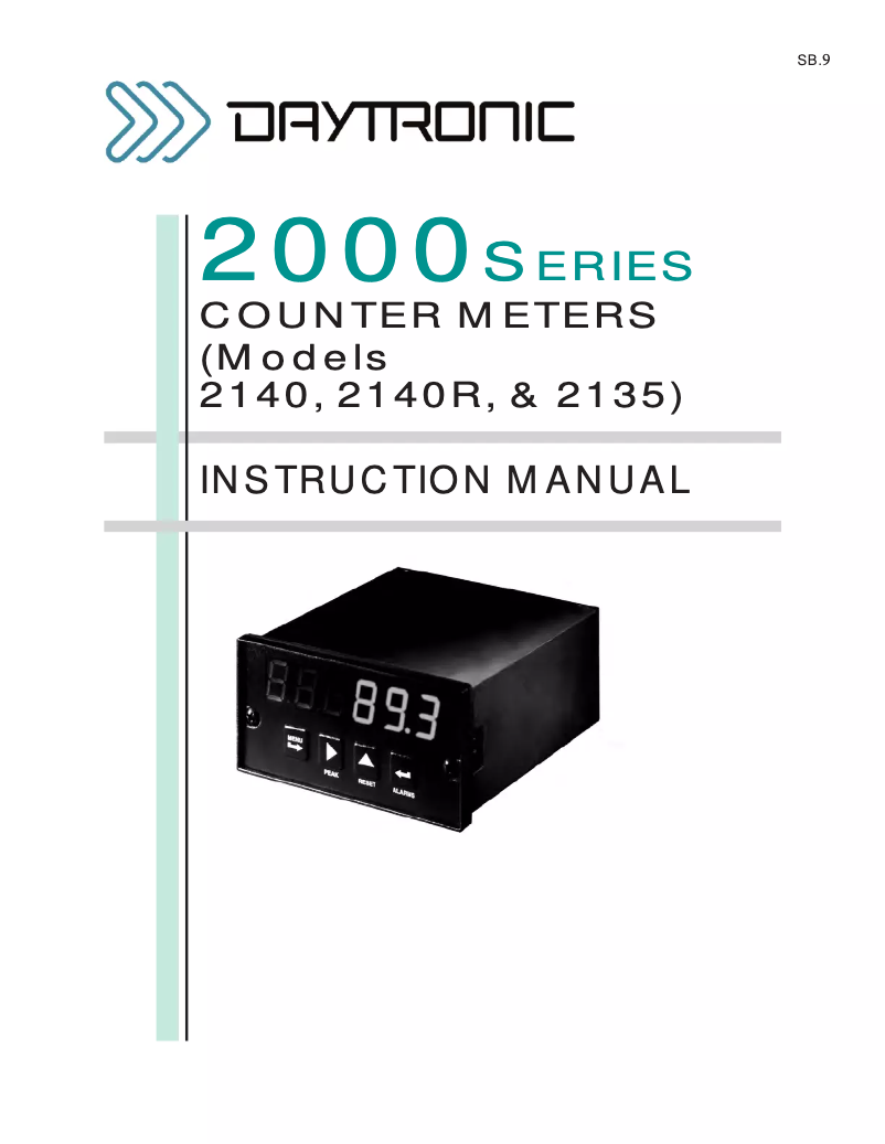 Page 1 de la notice Manuel utilisateur Daytronic 2140