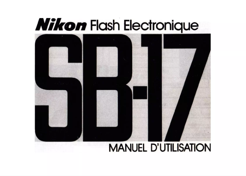 Image de la première page du manuel de l'appareil SB-17