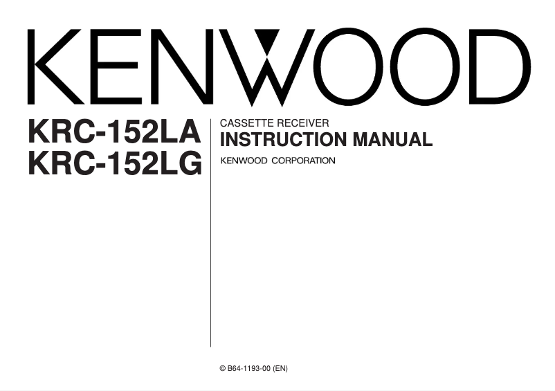 Page n°1 - Manuel utilisateur Kenwood KRC-152LG