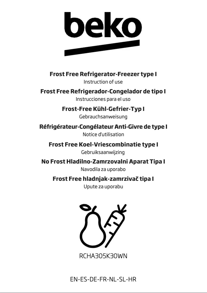 Page 1 de la notice Manuel utilisateur Beko RCHA305K30WN