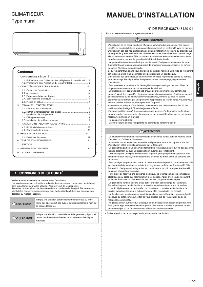 Page n°1 - Manuel utilisateur Fujitsu ASHG14KMCE