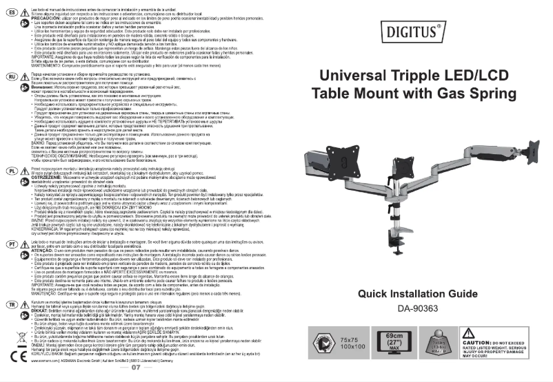 Page 1 de la notice Manuel utilisateur Digitus DA-90363