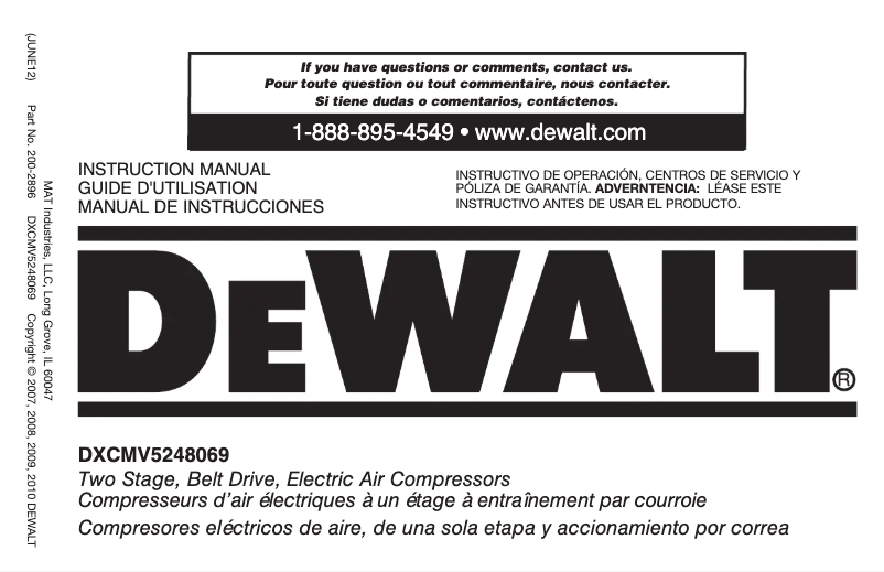 Página 1 del manual Manual de usuario DeWalt DXCMV5248069