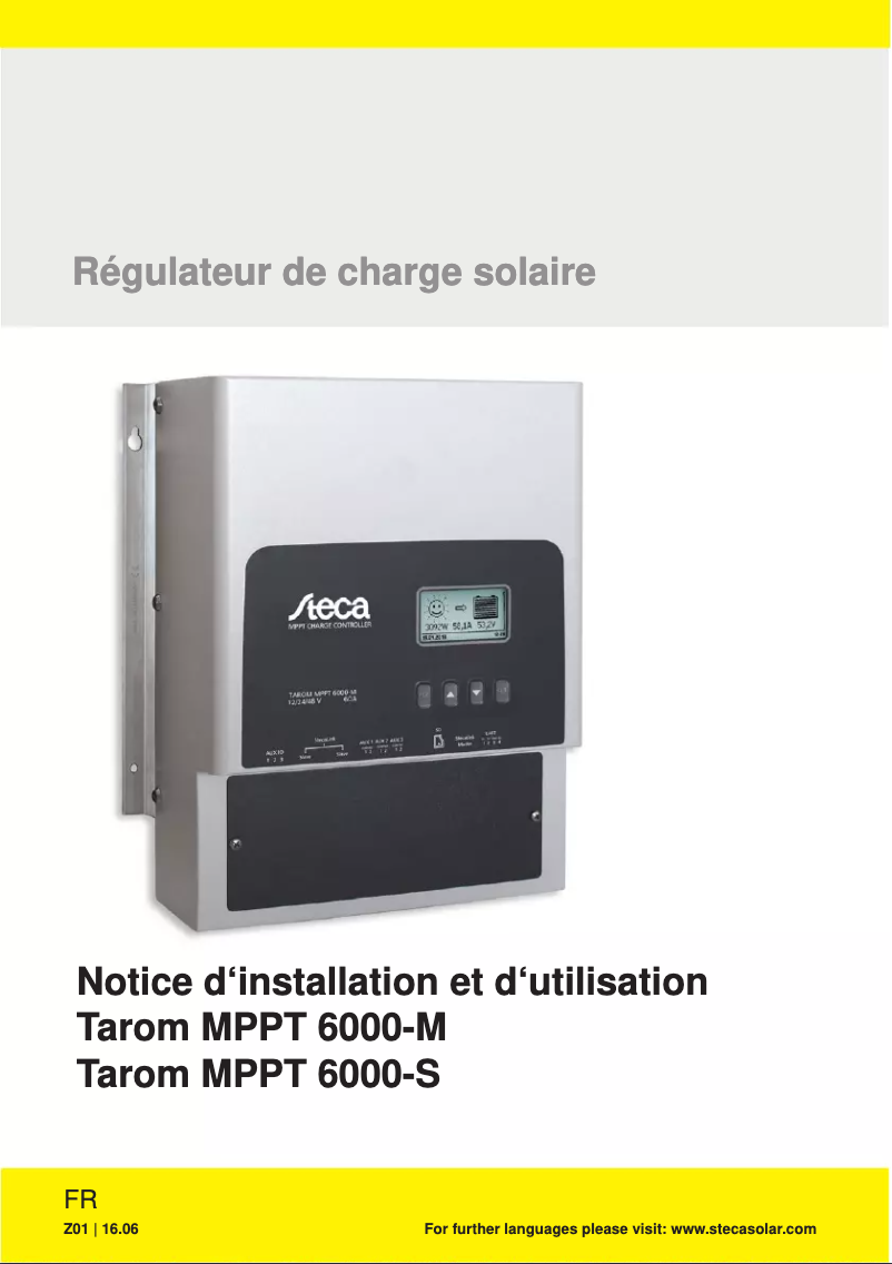 Page n°1 - Manuel utilisateur Steca Tarom MPPT 6000-M