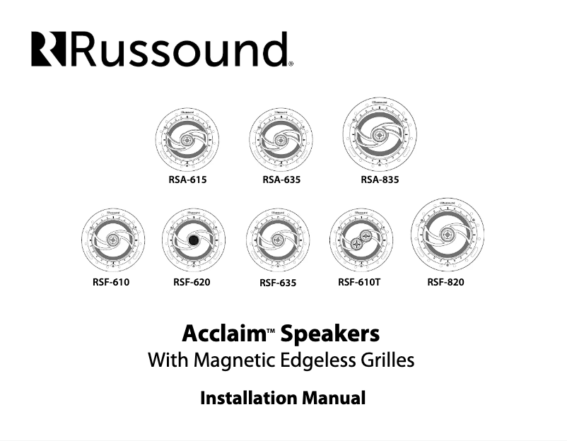Page n°1 - Manuel utilisateur Russound RSA-635