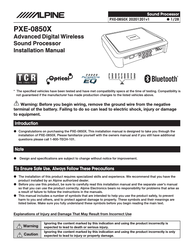 Image de la première page du manuel de l'appareil PXE-0850X