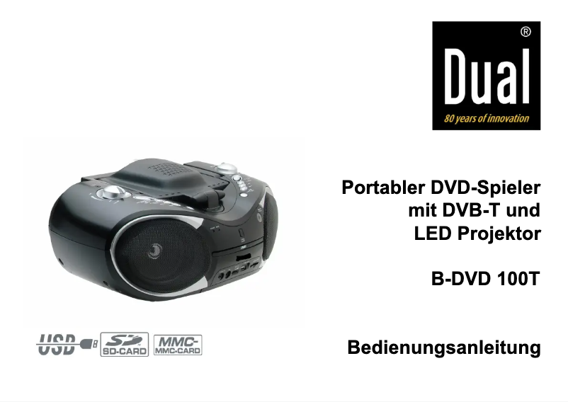 Page n°1 - Manuel utilisateur Dual B-DVD 100T