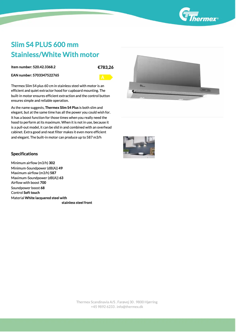 Page n°1 - Fiche technique Thermex SLIM S4 PLUS