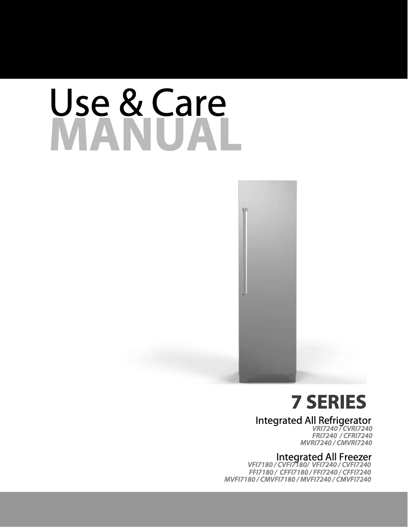 Page n°1 - Manuel d'utilisation et d'entretien Viking VFI7180WLRE