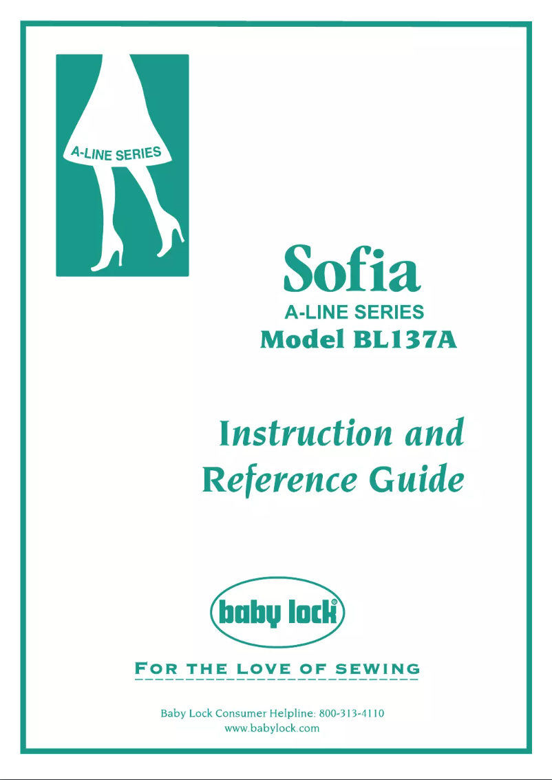 Page 1 de la notice Manuel utilisateur Baby Lock Sofia BL137A