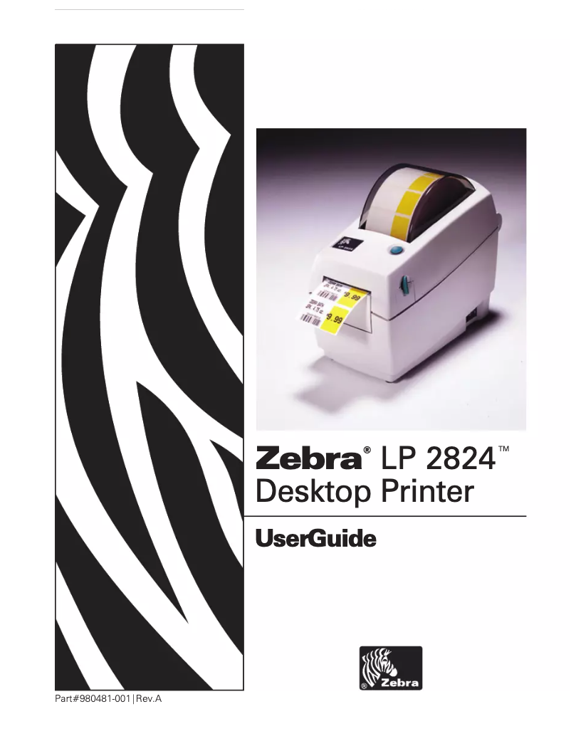 Page 1 de la notice Manuel utilisateur Zebra LP 2824