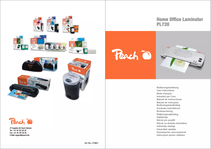 Image de la première page du manuel de l'appareil PL720