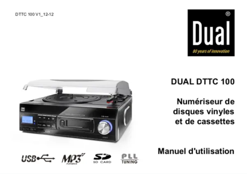 Page 1 de la notice Manuel utilisateur Dual DTTC 100