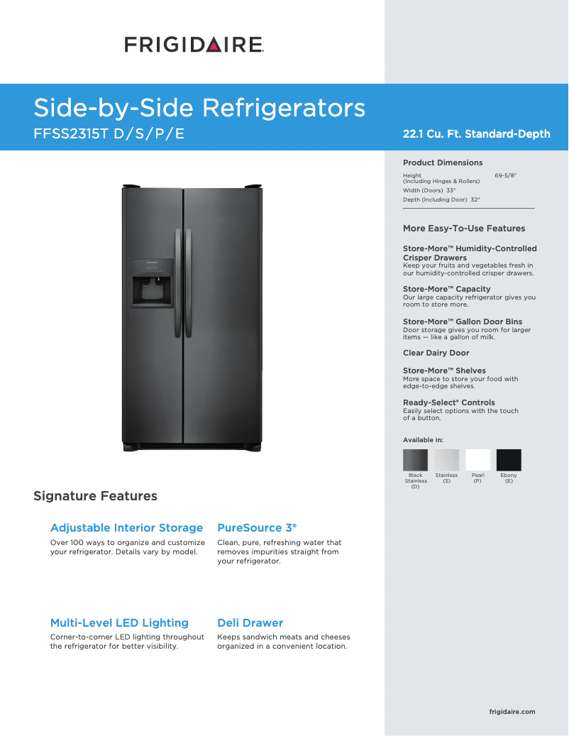 Image de la première page du manuel de l'appareil FFSS2315TP