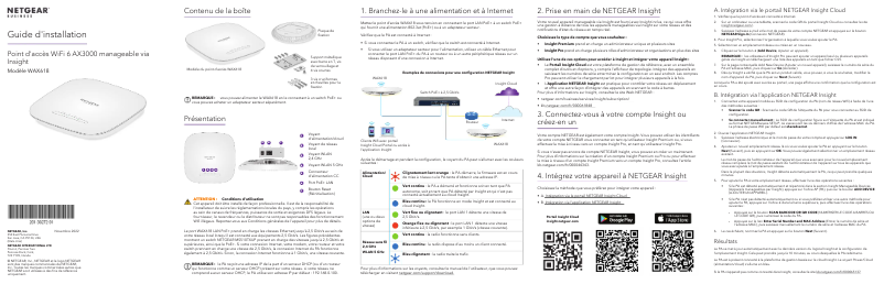 Page 1 de la notice Guide d'installation Netgear WAX618