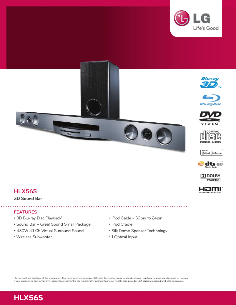 Image de la première page du manuel de l'appareil HLX56S