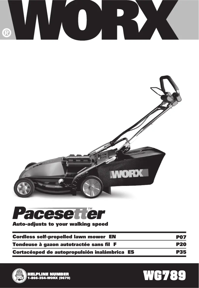 Page n°1 - Manuel utilisateur Worx WG789