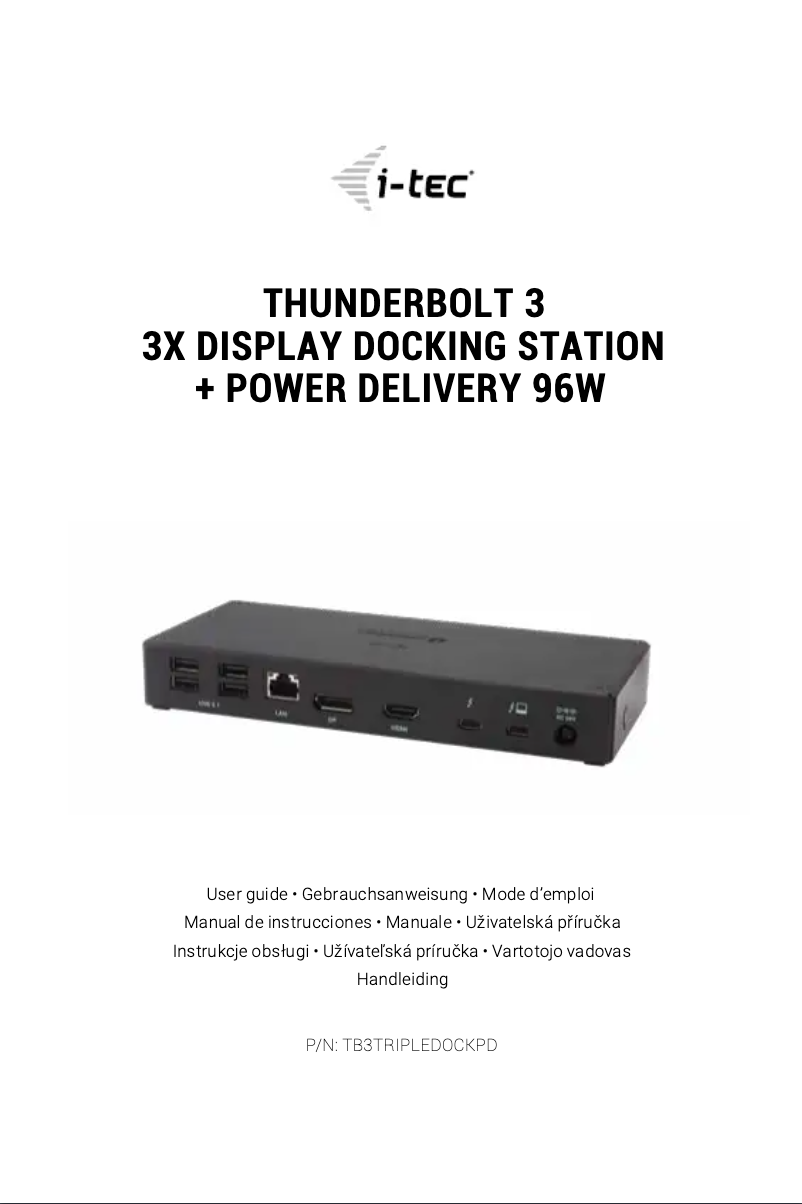 Página 1 del manual Manual de usuario i-TEC TB3TRIPLEDOCKPD