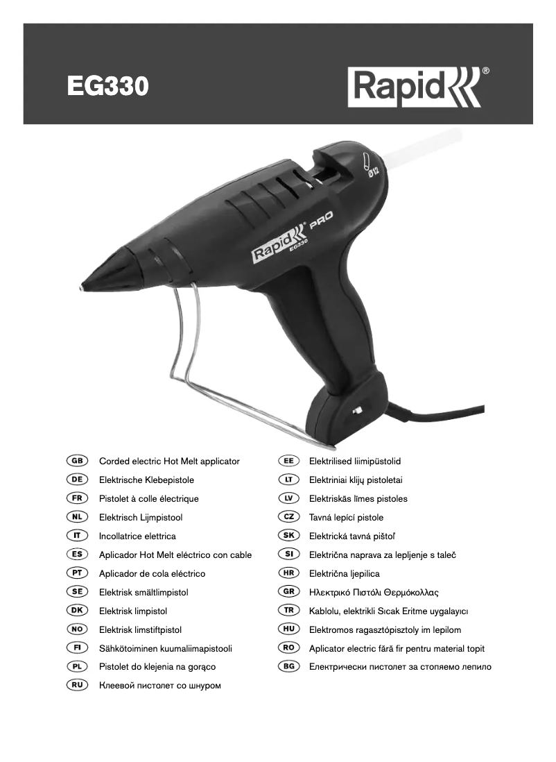 Image de la première page du manuel de l'appareil PRO EG330