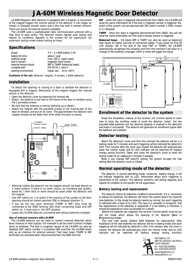 Page n°1 - Manuel utilisateur Joblotron JA-60M