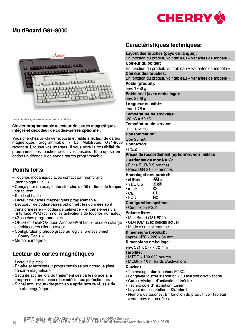 Image de la première page du manuel de l'appareil MultiBoard G81-8000