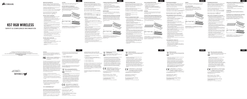 Page 1 de la notice Instructions de sécurité Corsair K57 RGB Wireless