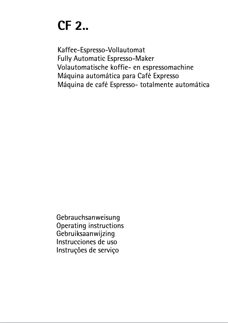 Page n°1 - Manuel utilisateur AEG-Electrolux Cafamosa CF 250