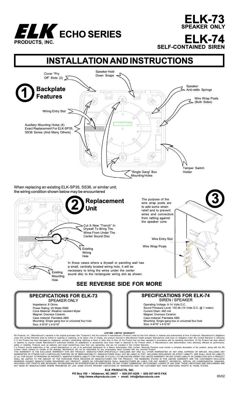 Página 1 del manual Manual de usuario ELK Echo-73