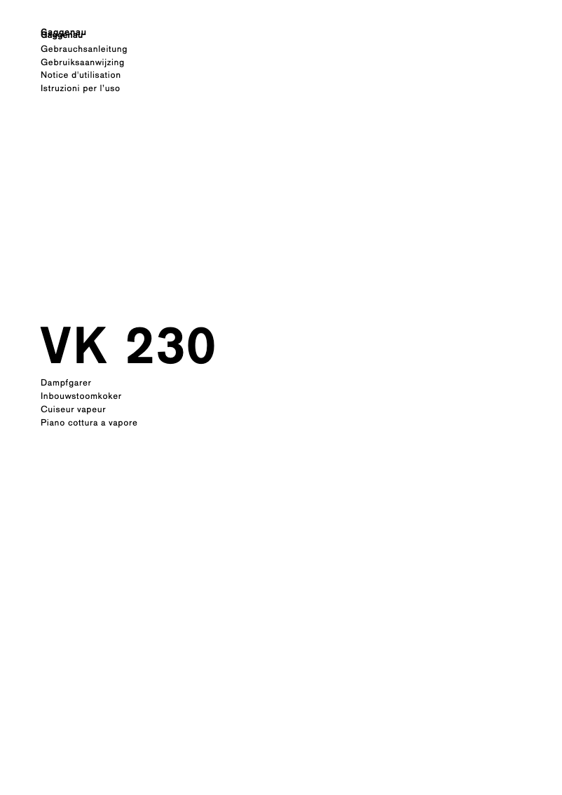 Image de la première page du manuel de l'appareil VK230114