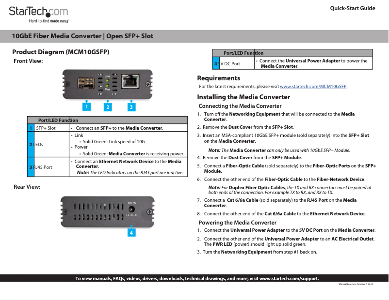Image de la première page du manuel de l'appareil MCM10GSFP