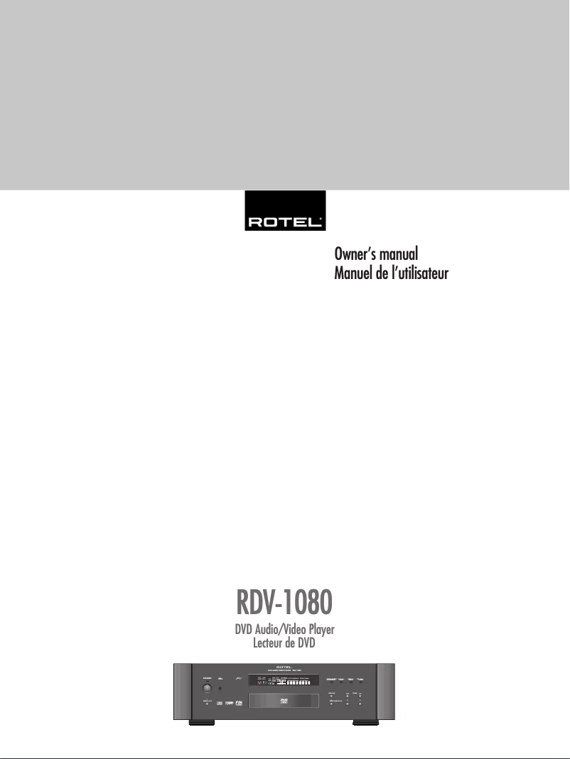 Page n°1 - Manuel utilisateur Rotel RDV-1080