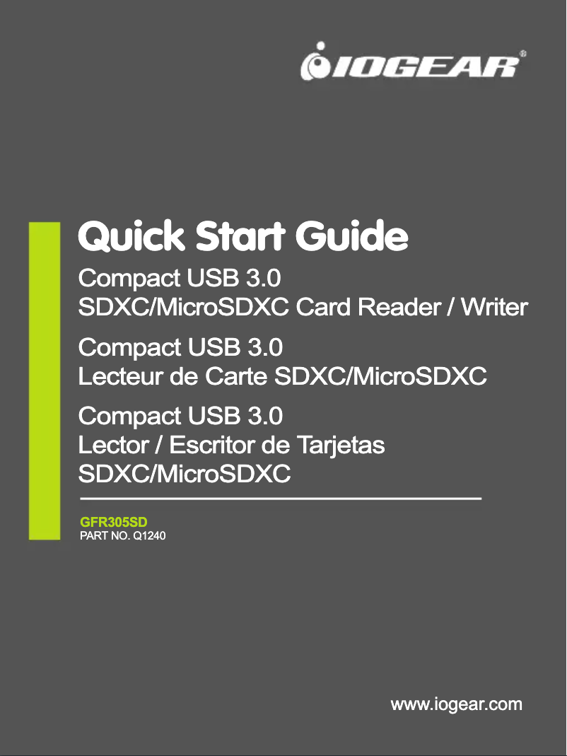 Page n°1 - Manuel utilisateur iogear GFR305SD