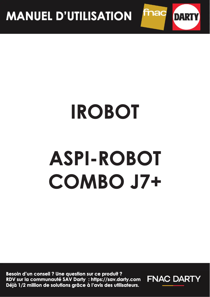 Page 1 de la notice Manuel utilisateur iRobot Roomba Combo j7+