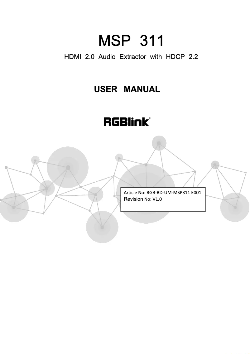 Page n°1 - Manuel utilisateur RGBlink MSP 311