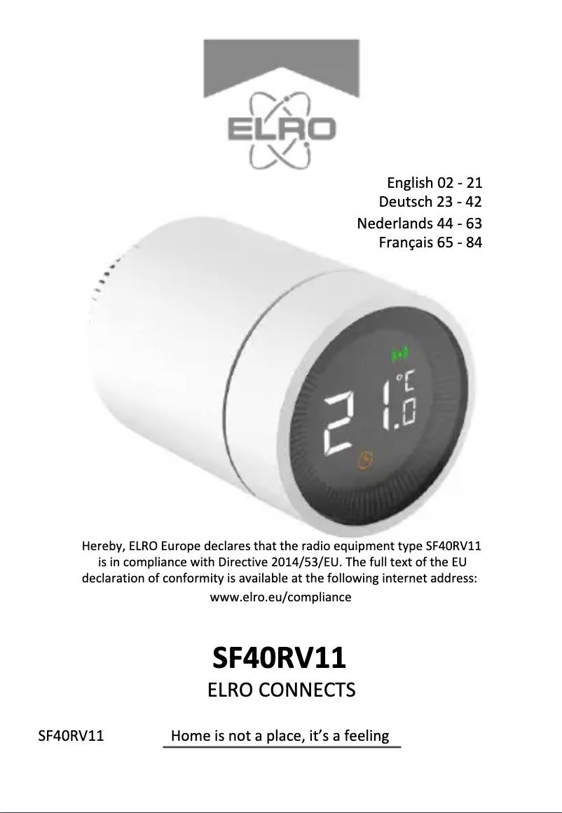 Page 1 of the manual User Manual Elro SF40RV11