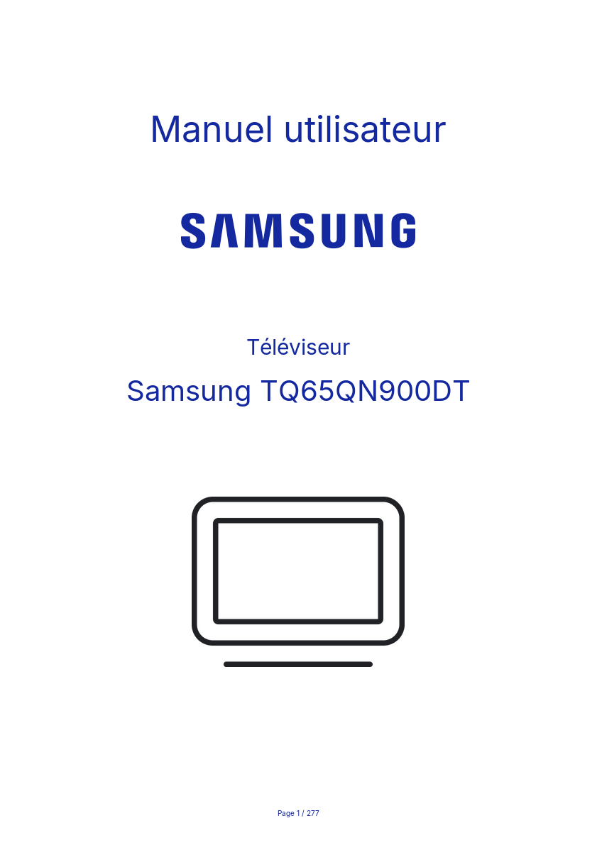 Image de la première page du manuel de l'appareil TQ65QN900DT