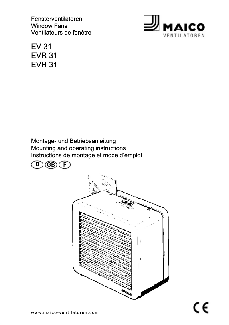 Page 1 de la notice Manuel utilisateur Maico EVH 31