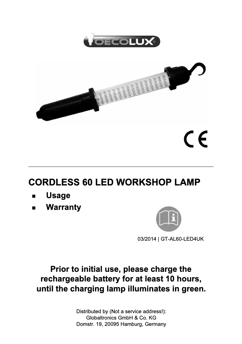 Página 1 del manual Manual de usuario Oecolux GT-AL60-LED4UK