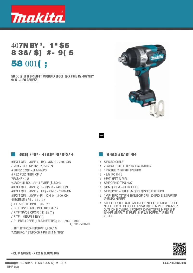 Page n°1 - Fiche technique Makita TW001GZ