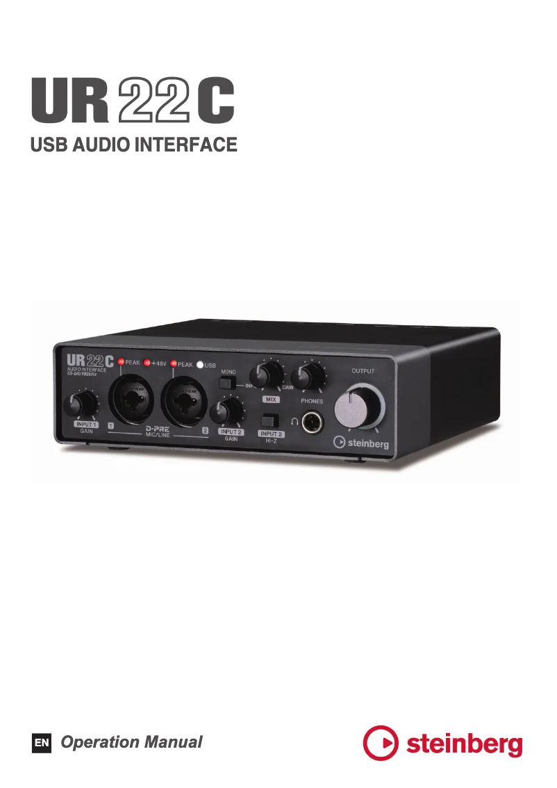 Page 1 de la notice Manuel utilisateur Steinberg UR22C