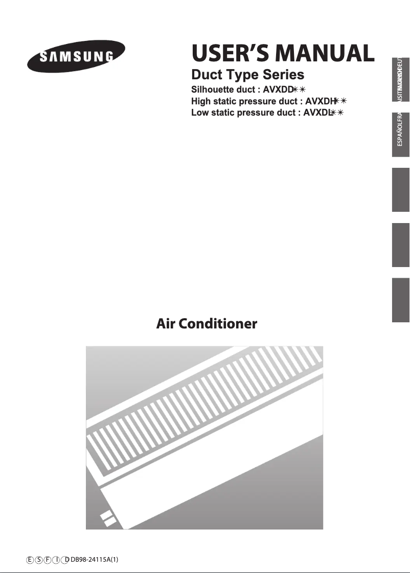 Page 1 de la notice Manuel utilisateur Samsung AVXDHH140EA