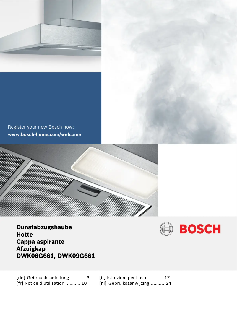 Page 1 de la notice Manuel utilisateur Bosch DWK06G661
