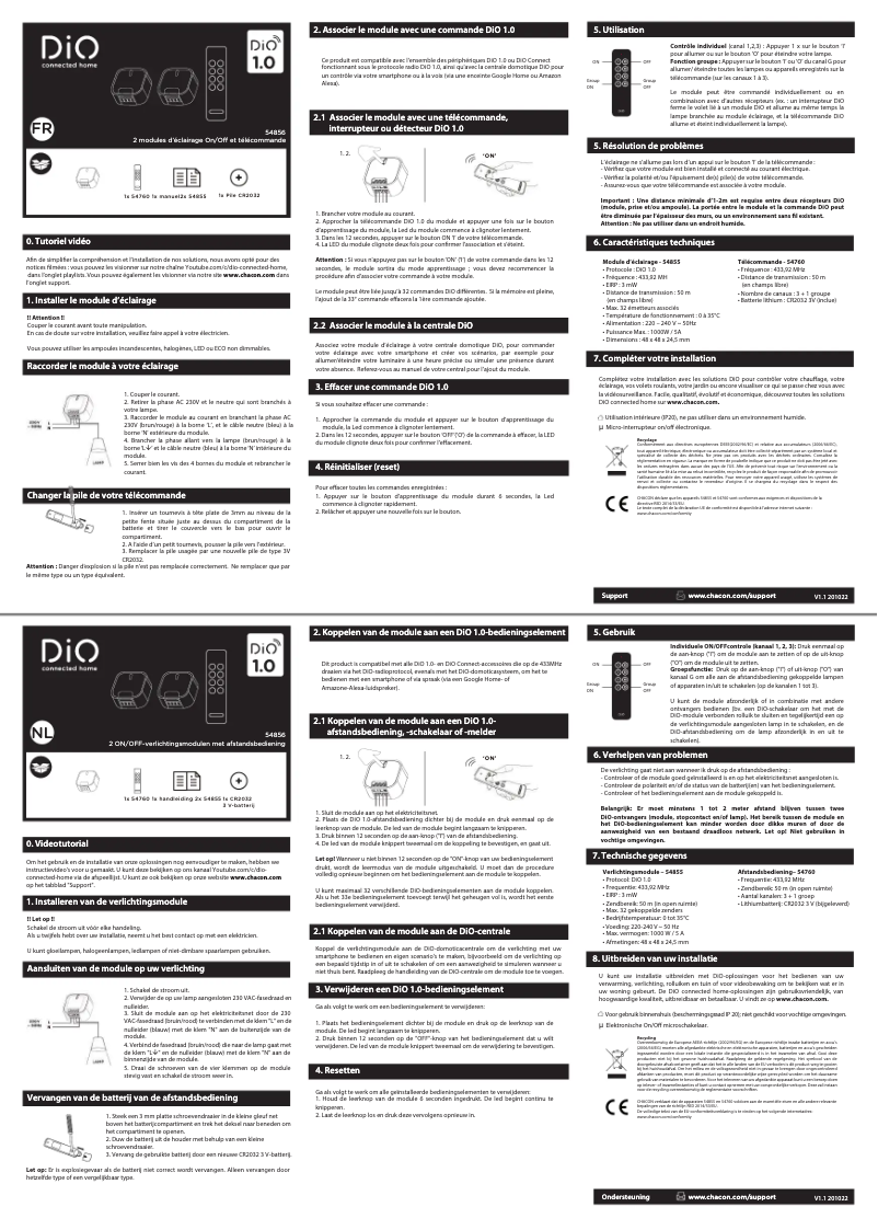 Page n°1 - Manuel utilisateur Chacon 54856