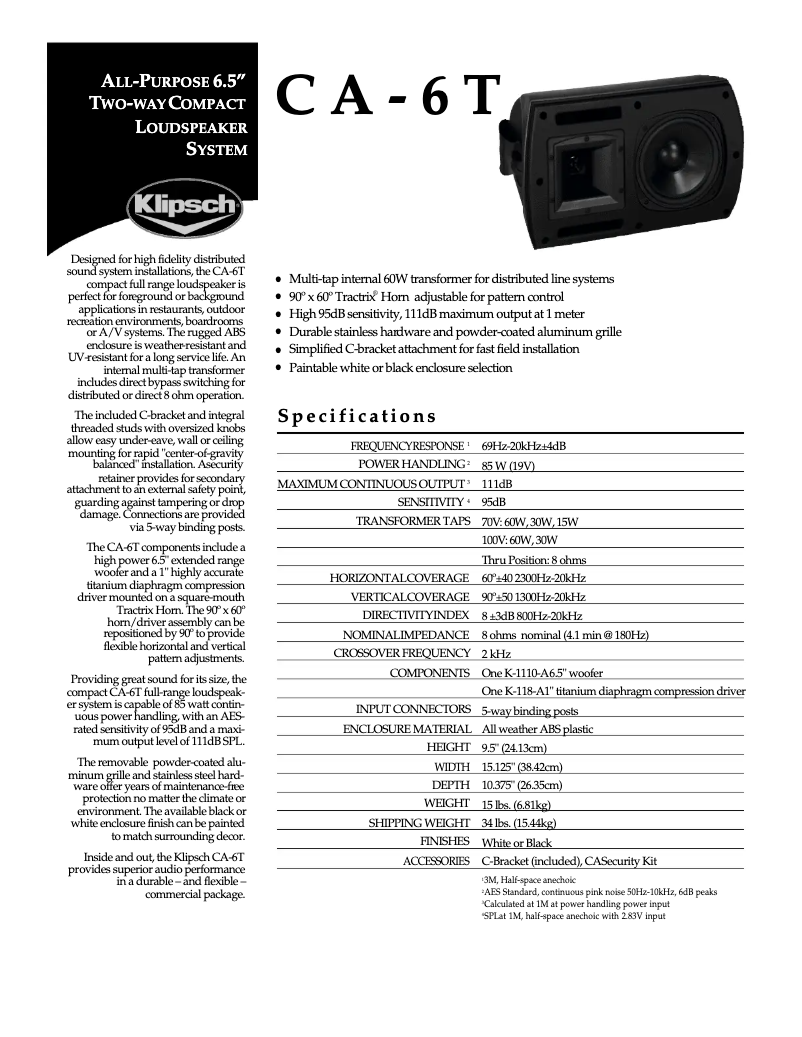 Image de la première page du manuel de l'appareil CA-6T