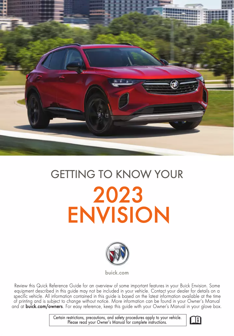 Page 1 de la notice Guide de démarrage rapide Buick Envision (2023)