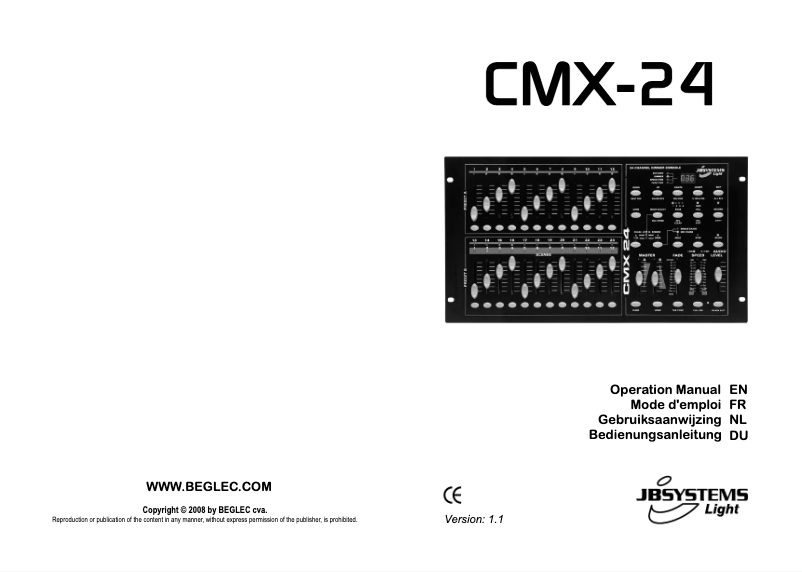 Image de la première page du manuel de l'appareil CMX-24