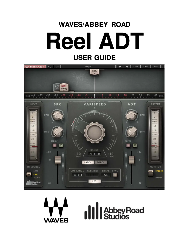 Page 1 de la notice Manuel utilisateur Waves Reel ADT