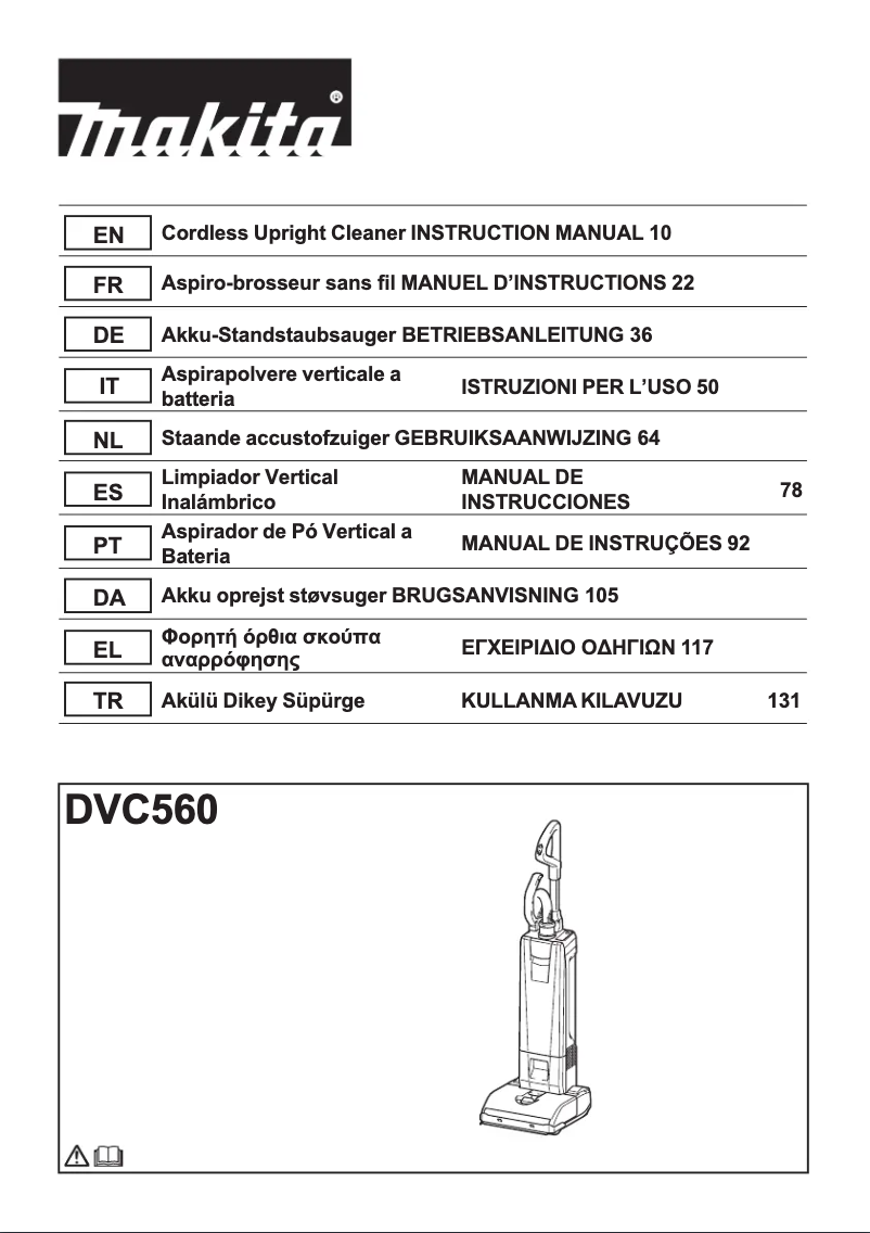 Page 1 de la notice Fiche technique Makita DVC560Z