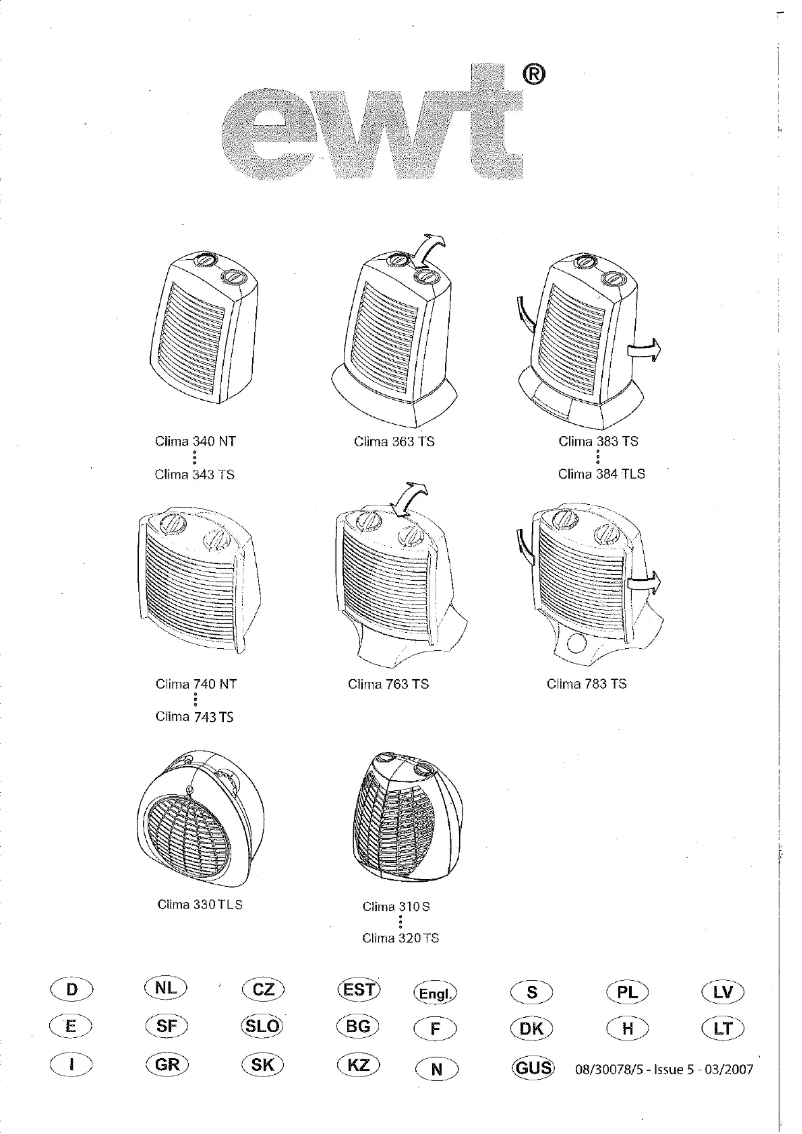 Page n°1 - Manuel utilisateur EWT Clima 384TLS